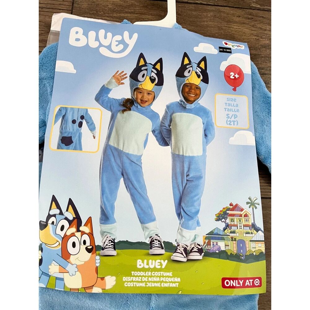 Bluey Toddler Unisex Kids Costume Size Small 2T Blue Dog Halloween Dress Up NEW